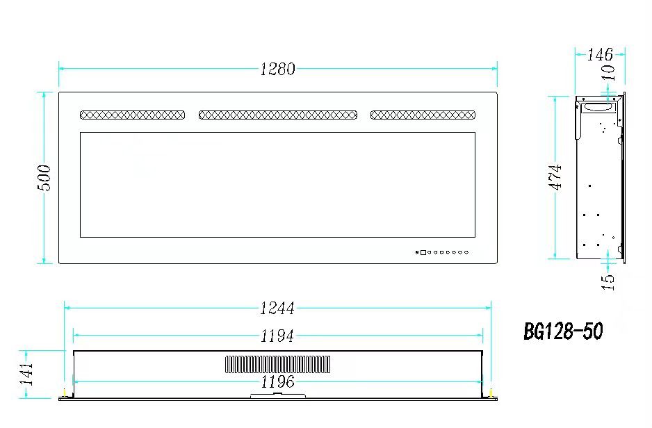 Dutchflames elektrische haard 1280
