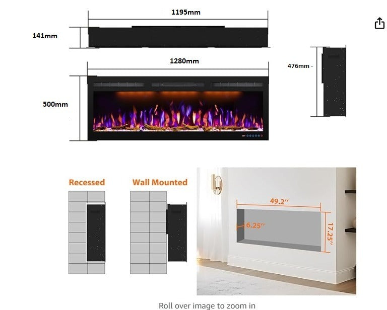 Dutchflames elektrische haard 1280